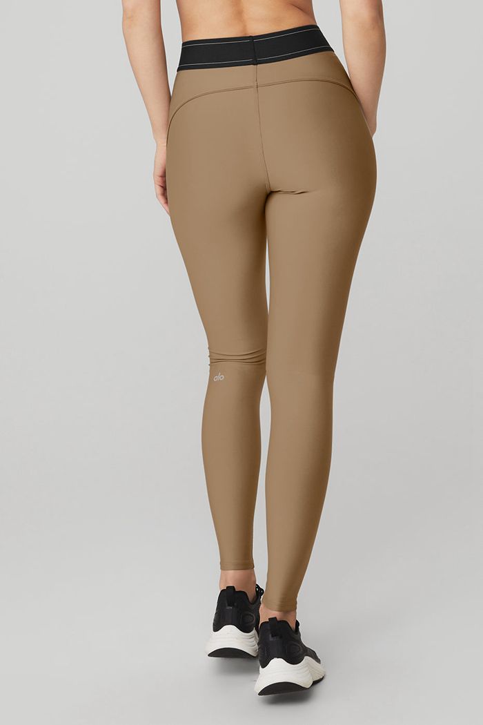 Brown Alo Yoga Airlift High-Waist Suit Up Women's Leggings | 57261JCQN