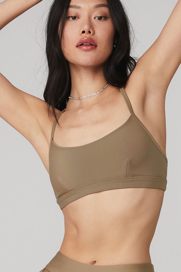 Brown Alo Yoga Airlift Intrigue Women's Bras | 59108NTRS