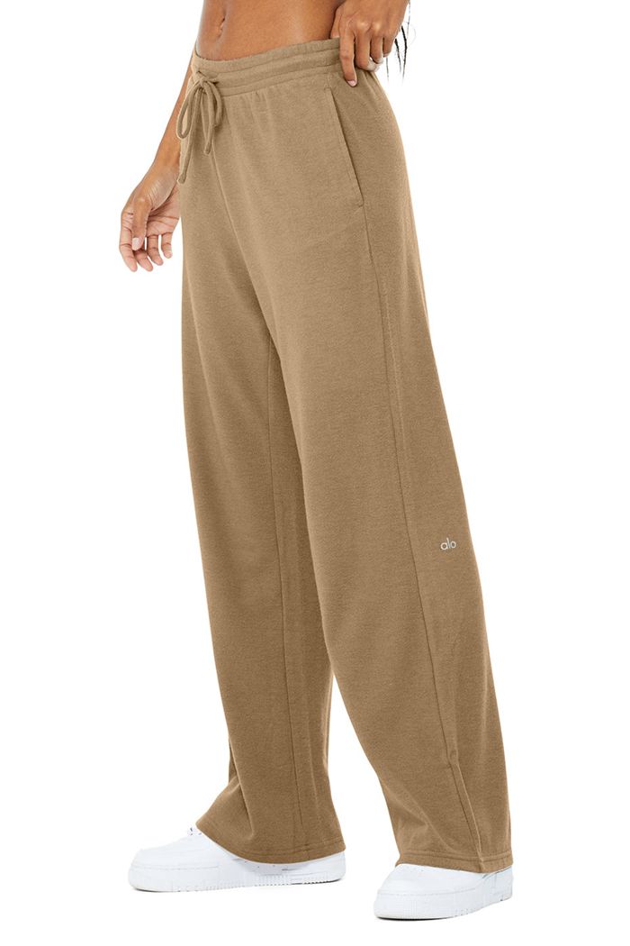 Brown Alo Yoga Alolux High-Waist Soho Wide Leg Women's Pants | 09471HXQU