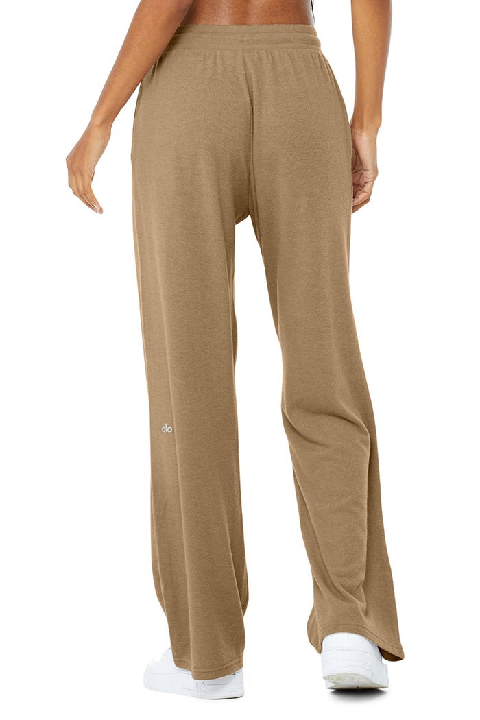 Brown Alo Yoga Alolux High-Waist Soho Wide Leg Women's Pants | 09471HXQU