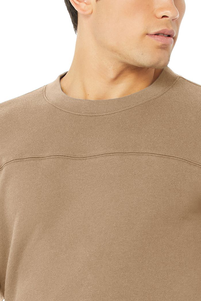 Brown Alo Yoga Base Sweatshirt Men's Long Sleeve | 84519EWFM