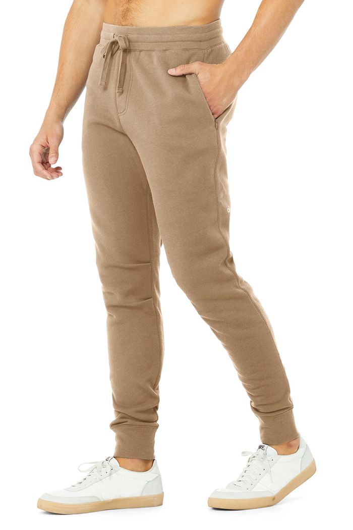 Brown Alo Yoga Baseline Sweat Men's Pants | 14609ULAS