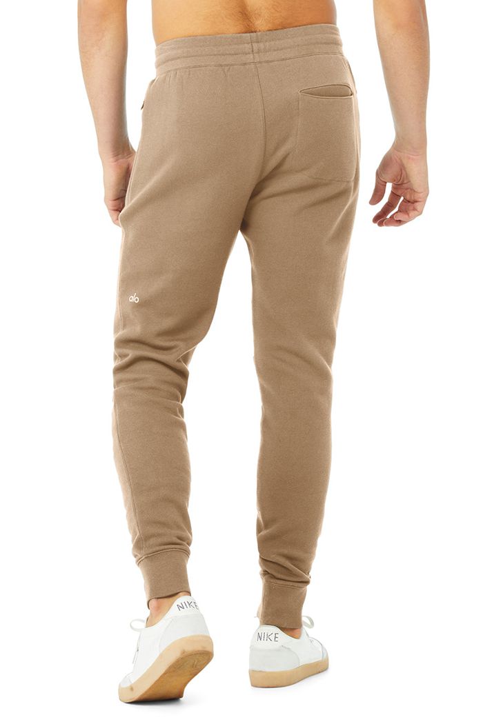 Brown Alo Yoga Baseline Sweat Men's Pants | 14609ULAS