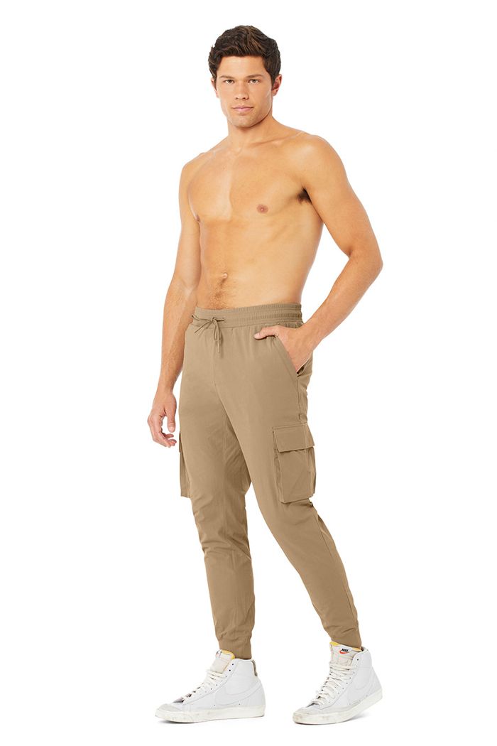 Brown Alo Yoga Cargo Division Field Men's Pants | 03584DEPG