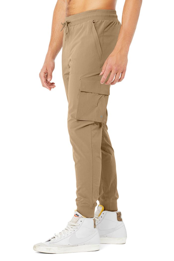 Brown Alo Yoga Cargo Division Field Men\'s Pants | 03584DEPG