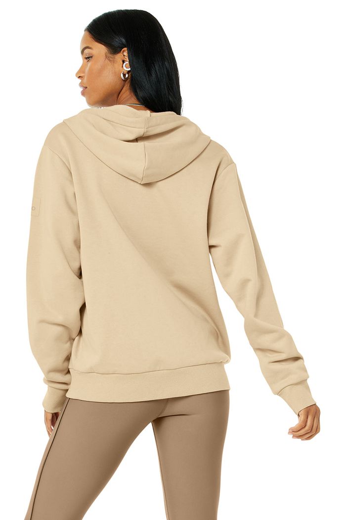 Brown Alo Yoga Everyday Full Zip Women's Hoodie | 29078DSUV