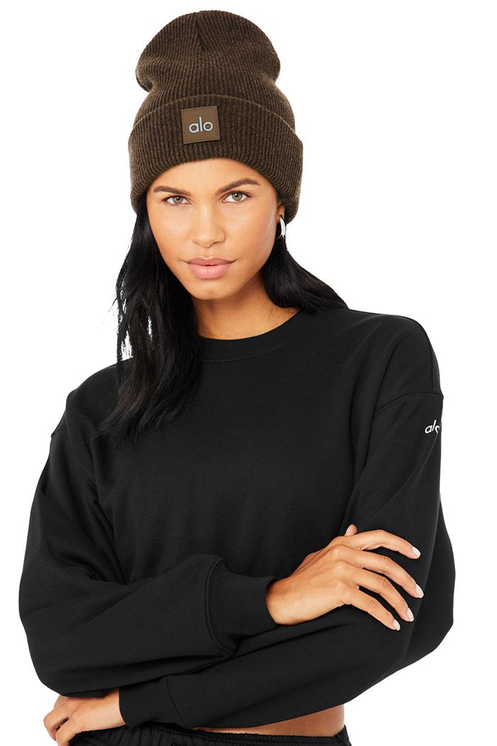 Brown Alo Yoga Everyday Women's Beanie | 70125ZNEH