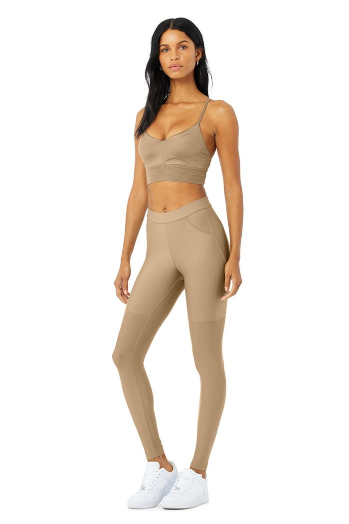 Brown Alo Yoga High-Waist 4 Pocket Utility Women's Leggings | 97638LQSV