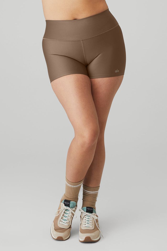 Brown Alo Yoga High-Waist Airlift Women's Short | 08971DLEZ