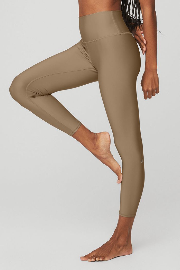 Brown Alo Yoga High-Waist Airlift Women's Leggings | 16430EMTI