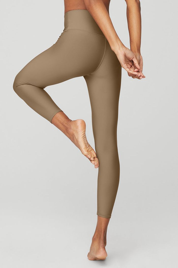 Brown Alo Yoga High-Waist Airlift Women's Leggings | 16430EMTI