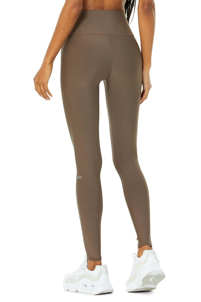 Brown Alo Yoga High-Waist Airlift Women's Leggings | 49627HULW