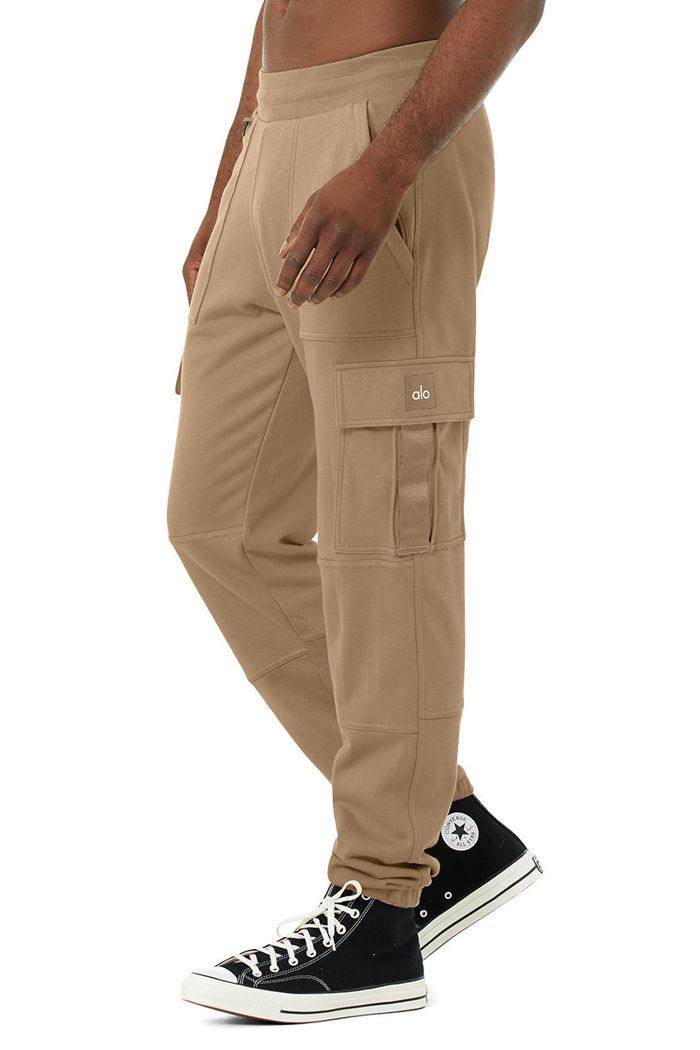 Brown Alo Yoga Highline Cargo Sweat Men's Pants | 81247FRPD