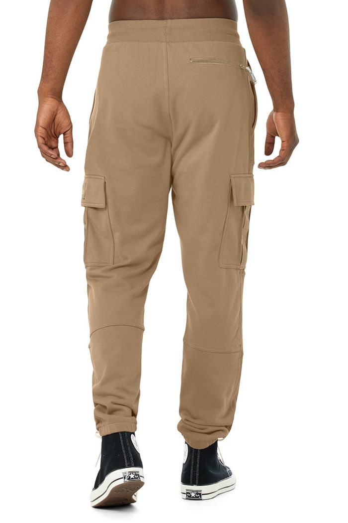 Brown Alo Yoga Highline Cargo Sweat Men's Pants | 81247FRPD