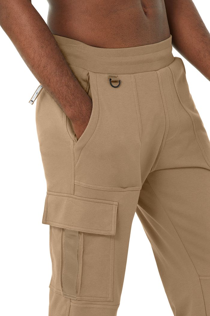 Brown Alo Yoga Highline Cargo Sweat Men's Pants | 81247FRPD