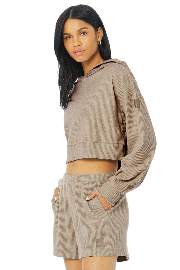 Brown Alo Yoga Muse Women's Hoodie | 74582EAIM