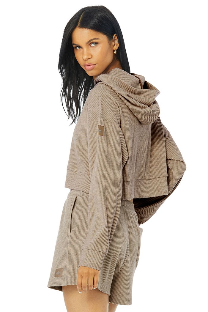 Brown Alo Yoga Muse Women's Hoodie | 74582EAIM