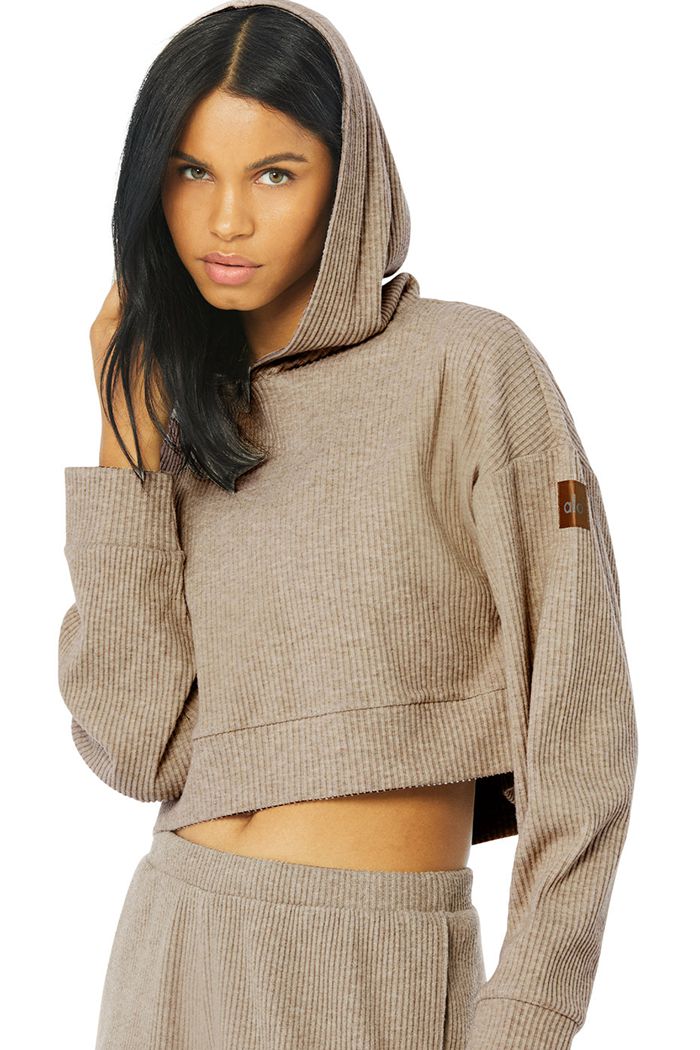 Brown Alo Yoga Muse Women's Hoodie | 74582EAIM