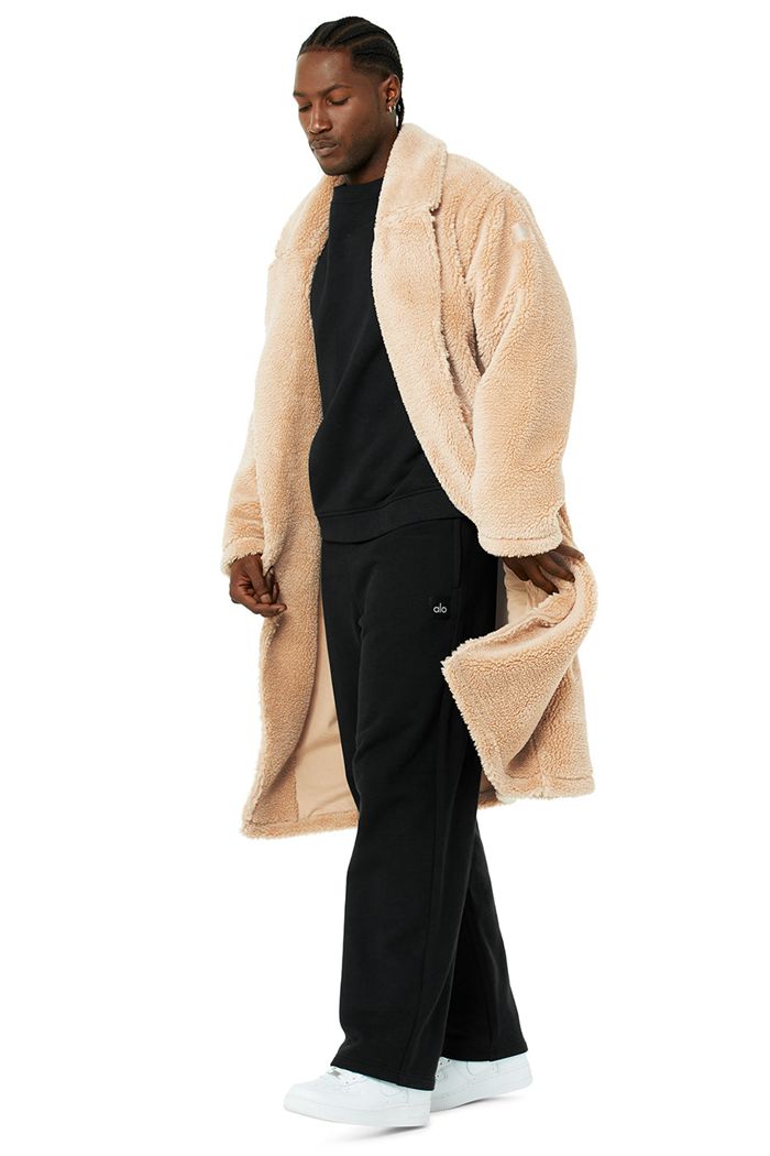 Brown Alo Yoga Oversized Sherpa Trench Men's Coat | 51037OAKH