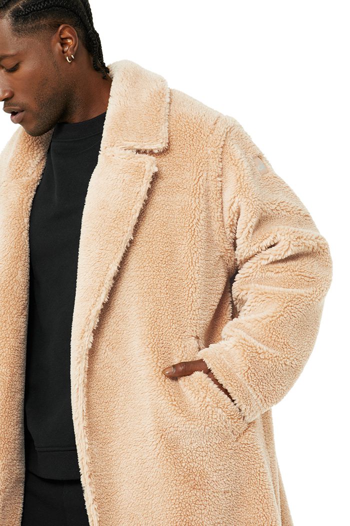 Brown Alo Yoga Oversized Sherpa Trench Men's Coat | 51037OAKH