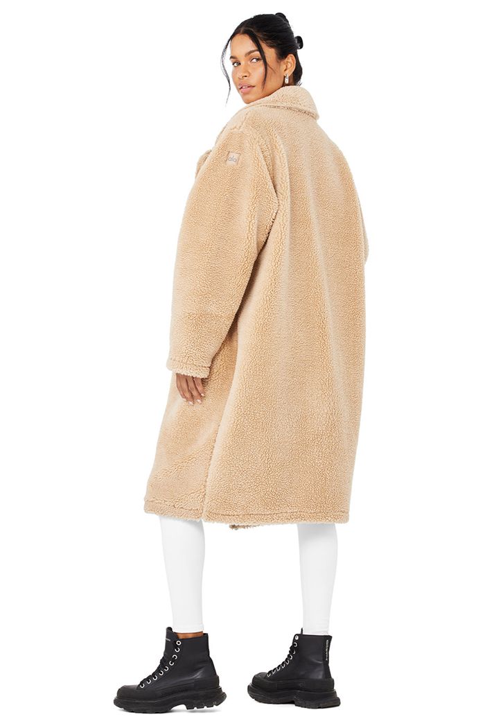 Brown Alo Yoga Oversized Sherpa Trench Women's Coat | 14609VZSQ