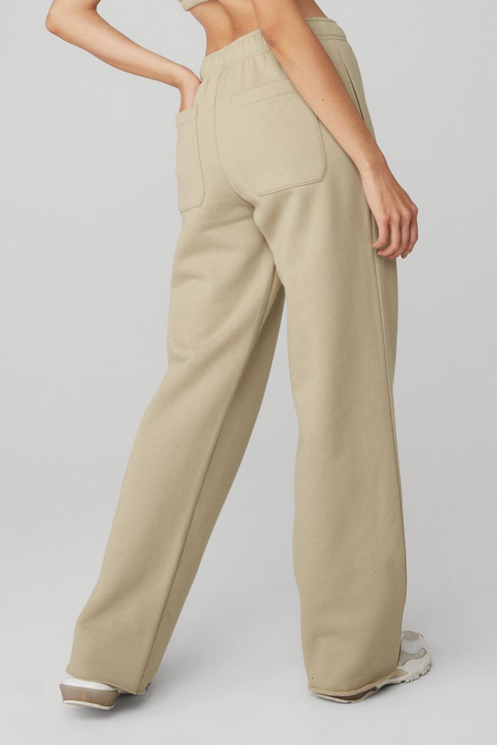 Brown Alo Yoga Puddle Sweat Women's Pants | 64719LVTM