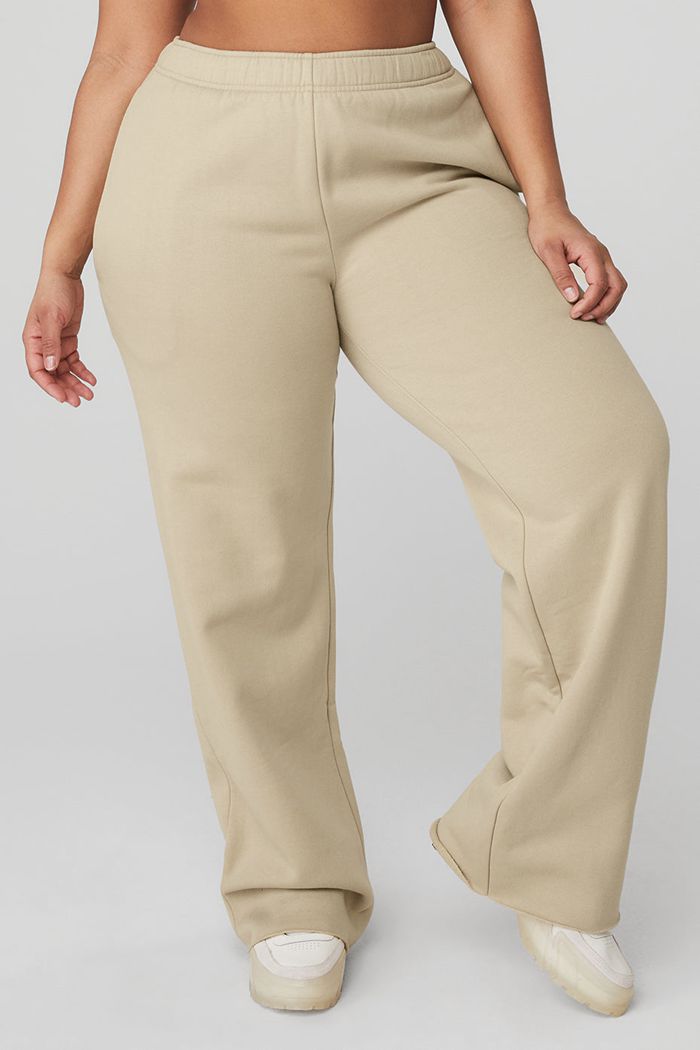 Brown Alo Yoga Puddle Sweat Women's Pants | 64719LVTM