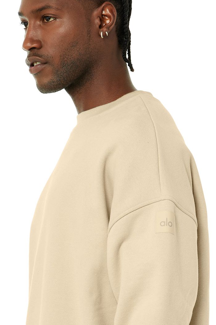 Brown Alo Yoga Renown Crew Neck Men's Pullover | 96038BXMW