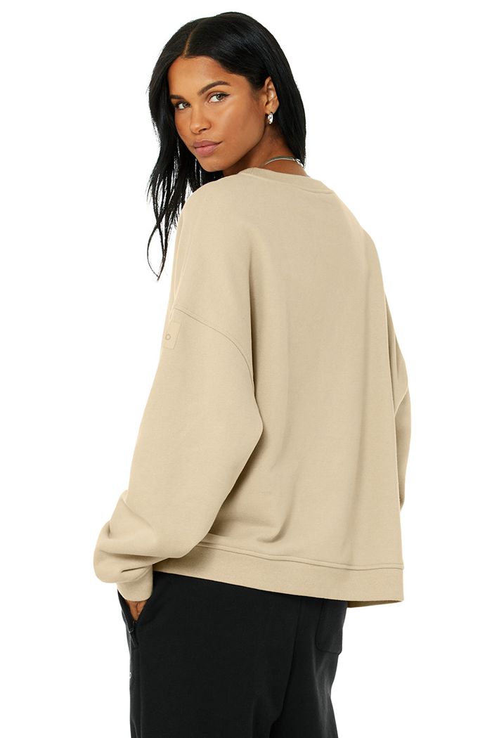 Brown Alo Yoga Renown Crew Neck Women's Pullover | 21685MQZG