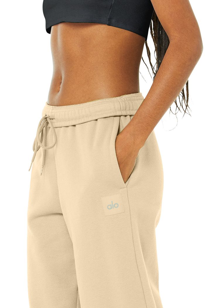 Brown Alo Yoga Renown Sweat Women's Pants | 31728YPNV