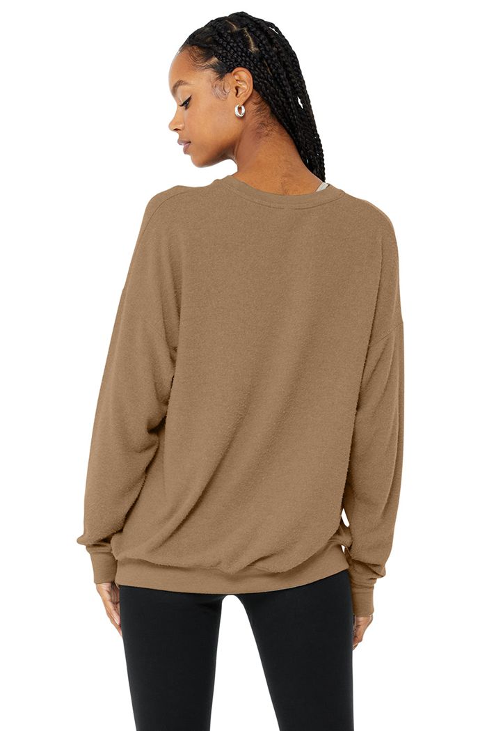 Brown Alo Yoga Soho Women's Pullover | 07265WEAL