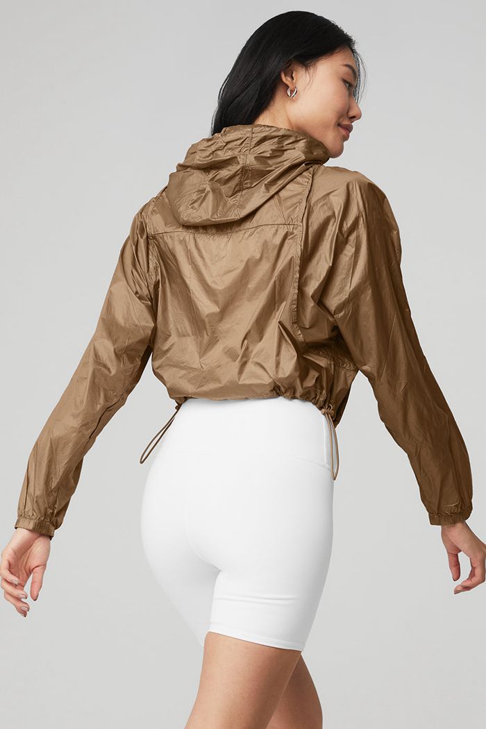 Brown Alo Yoga Sprinter Women's Jackets | 07269LZFC