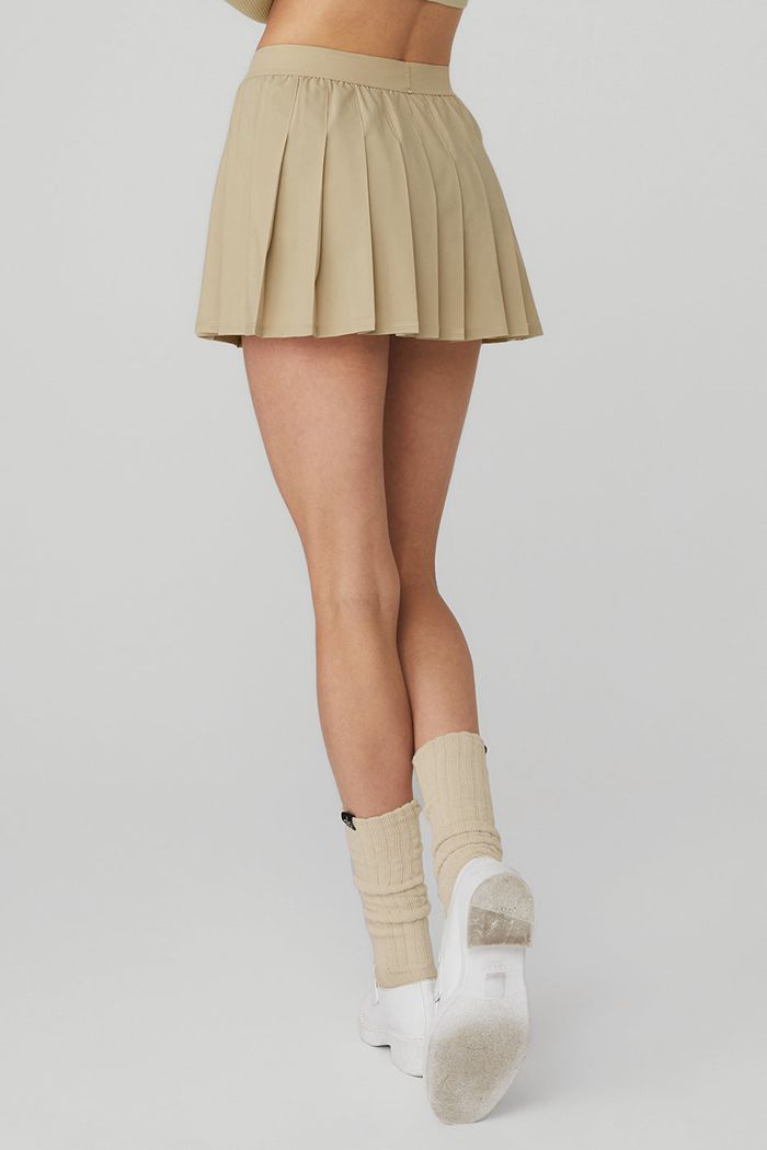 Brown Alo Yoga Varsity Tennis Women's Skirts | 34081ZHWK