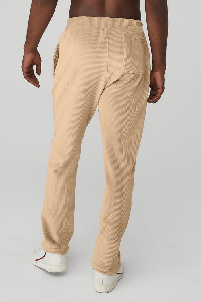 Brown Alo Yoga Velour Baller Men's Pants | 43678PWJB