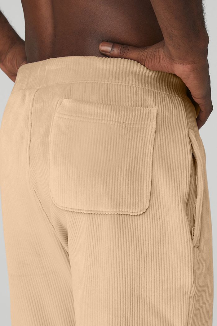 Brown Alo Yoga Velour Baller Men's Pants | 43678PWJB