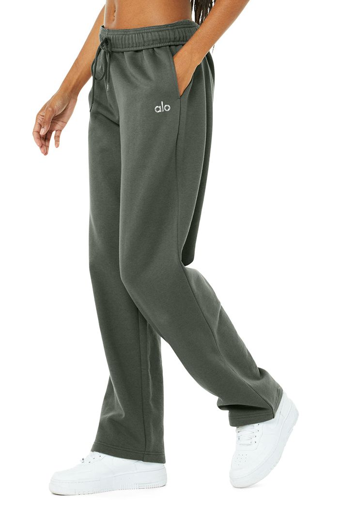 Dark Green Alo Yoga Accolade Straight Leg Sweat Women's Pants | 76180ZGPE