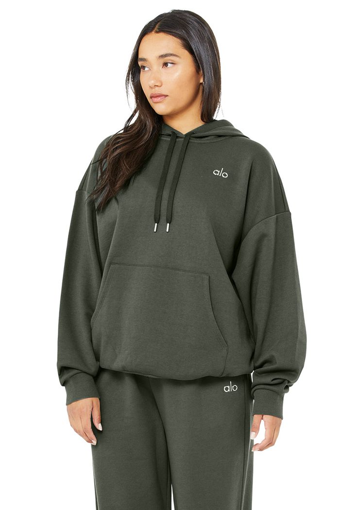 Dark Green Alo Yoga Accolade Women's Hoodie | 17632CPMO