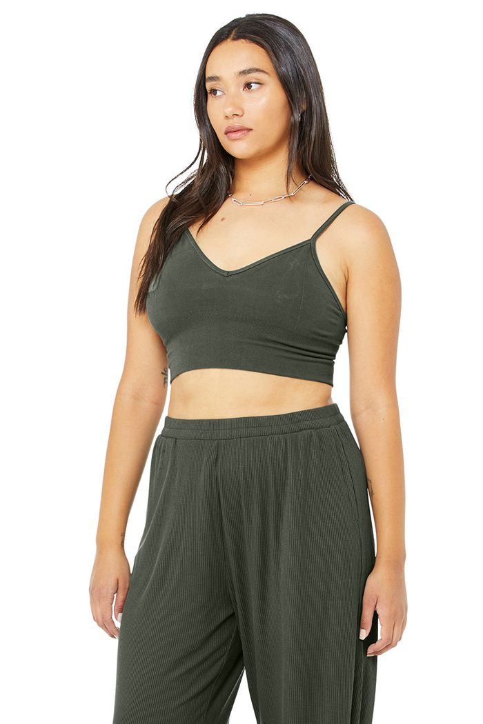 Dark Green Alo Yoga Delight Bralette Women's Bras | 16903SUYM