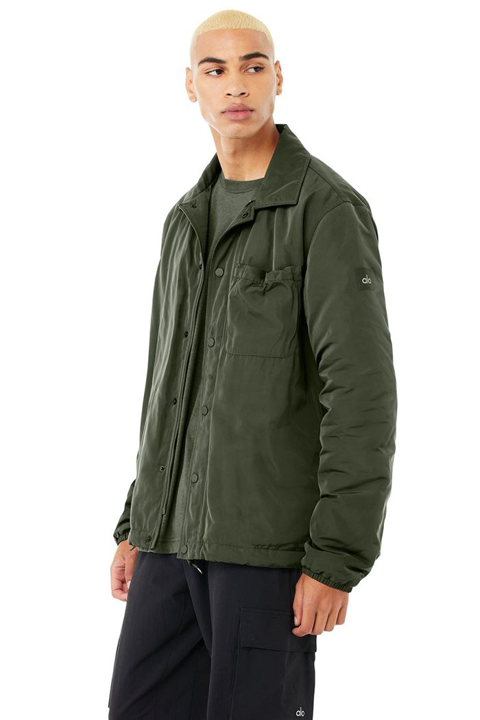 Dark Green Alo Yoga Legend Men's Jackets | 23706LJOT