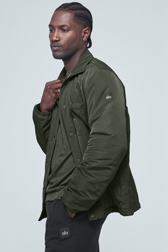 Dark Green Alo Yoga Legend Men's Jackets | 23706LJOT