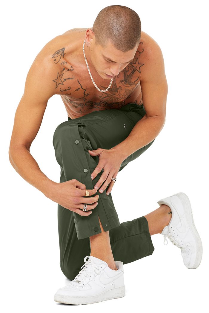 Dark Green Alo Yoga Legend Snap Men's Pants | 72149DSXE