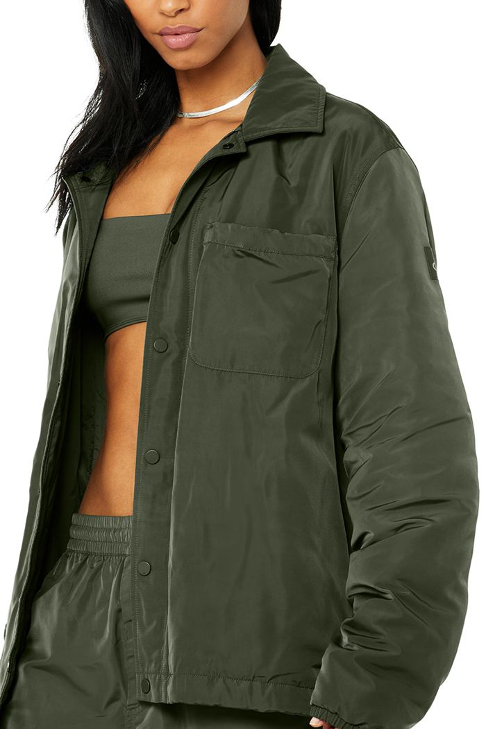 Dark Green Alo Yoga Legend Women's Jackets | 09145YRNF