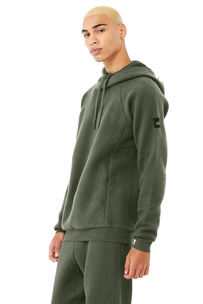 Dark Green Alo Yoga The Triumph Men's Hoodie | 16475XWTQ