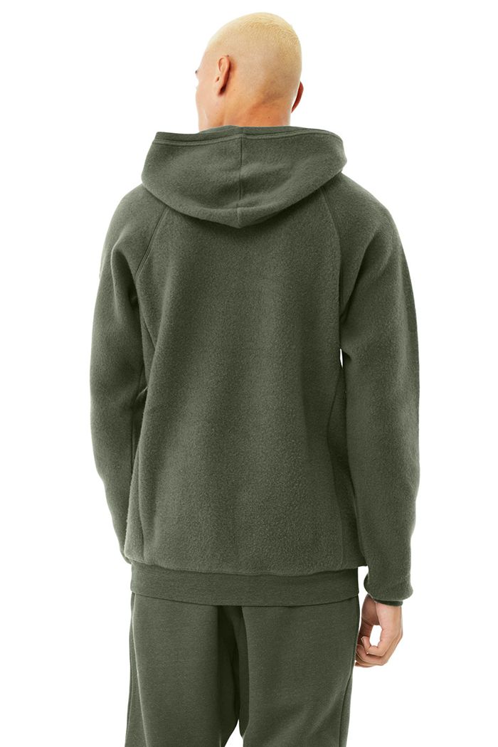 Dark Green Alo Yoga The Triumph Men's Hoodie | 16475XWTQ