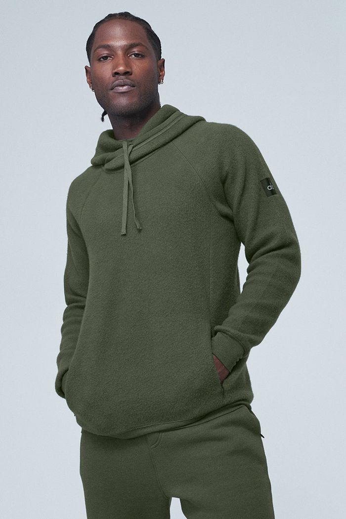 Dark Green Alo Yoga The Triumph Men's Hoodie | 16475XWTQ