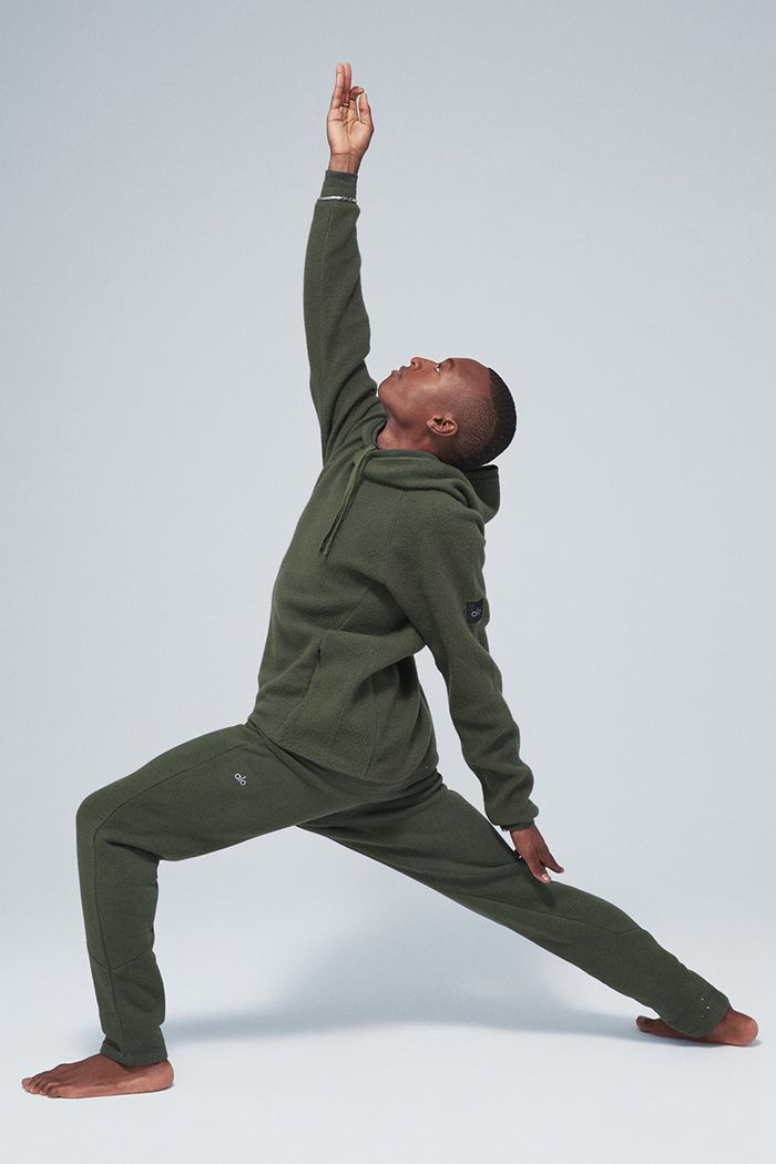 Dark Green Alo Yoga The Triumph Men's Hoodie | 16475XWTQ