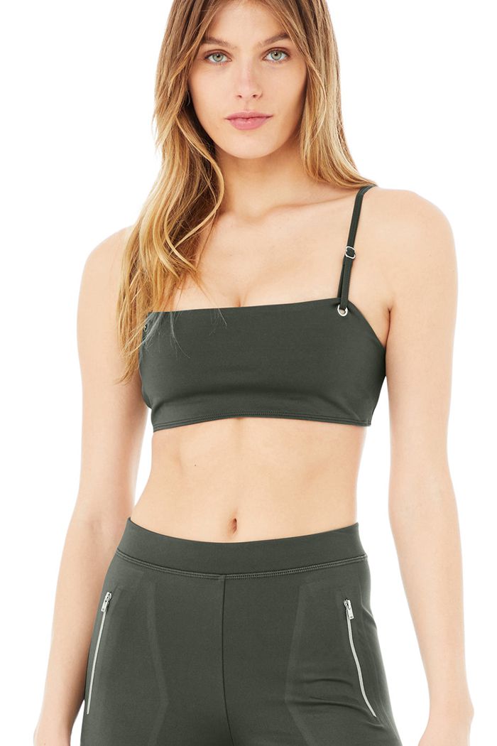 Dark Green Alo Yoga Thrill Seeker Women's Bras | 75134OKNX