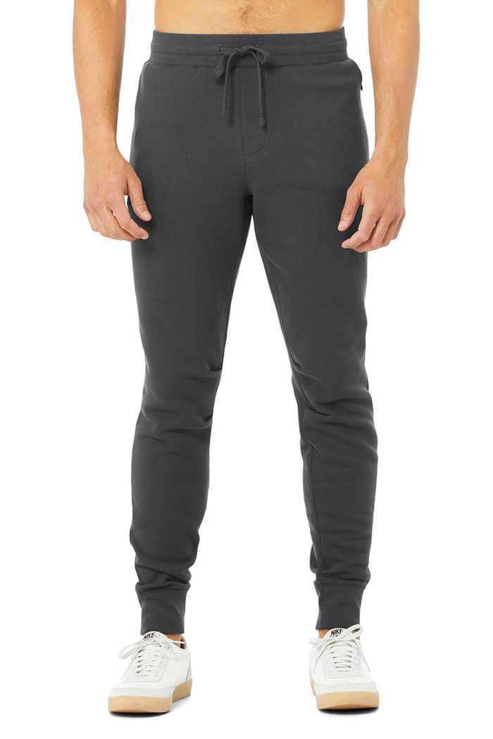 Dark Grey Alo Yoga Baseline Sweat Men\'s Pants | 76431GVJS