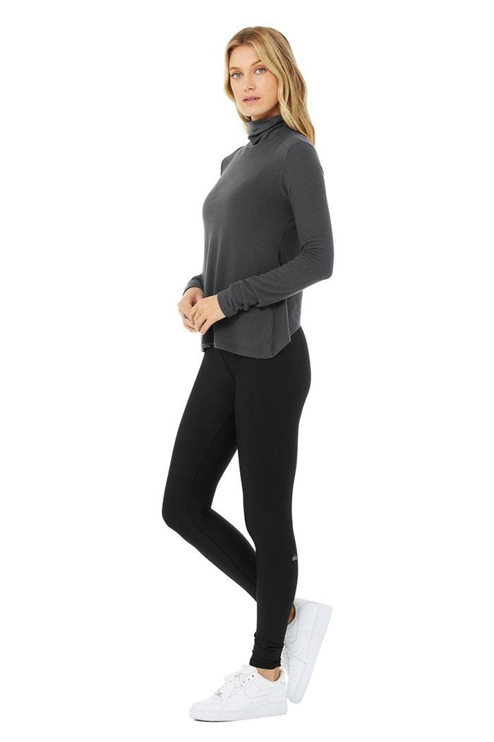 Dark Grey Alo Yoga Embrace Women's Long Sleeve | 59734FHEK