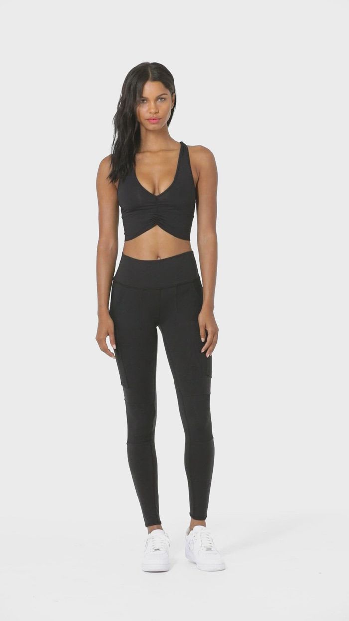 Dark Grey Alo Yoga High-Waist Cargo Women's Leggings | 38912CVXN